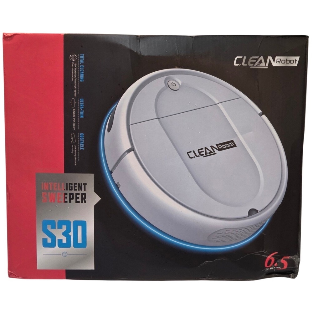Clean Robot Intelligent Sweeper S30 Black Ultra Thin Automatic Floor Cleaner NEW